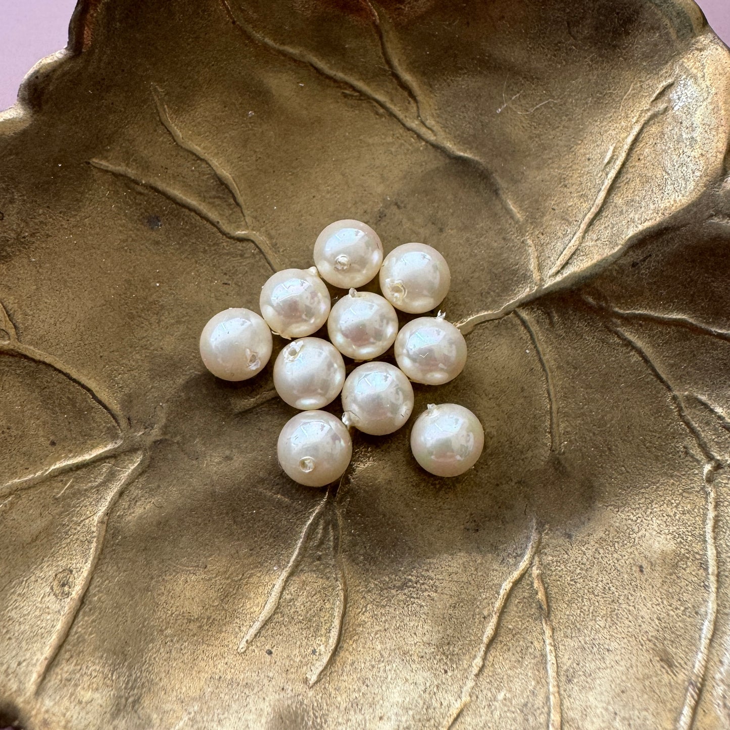 Japan Antique Glass Pearl Cream Round 5mm【1 strand or 10 pcs】