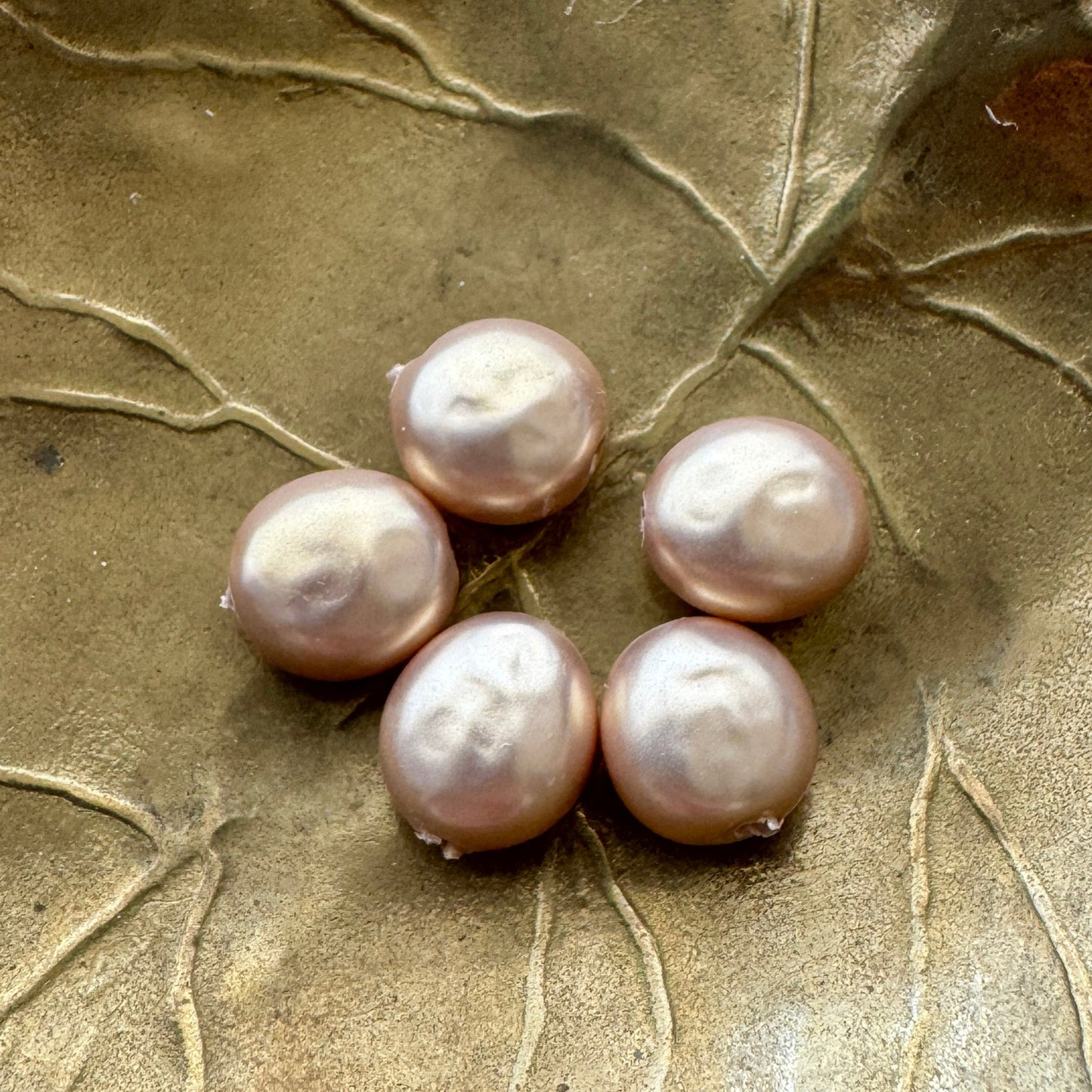 Japan Vintage Glass Royal Baroque Pearl Beige or White 8.5mm【5 pcs】