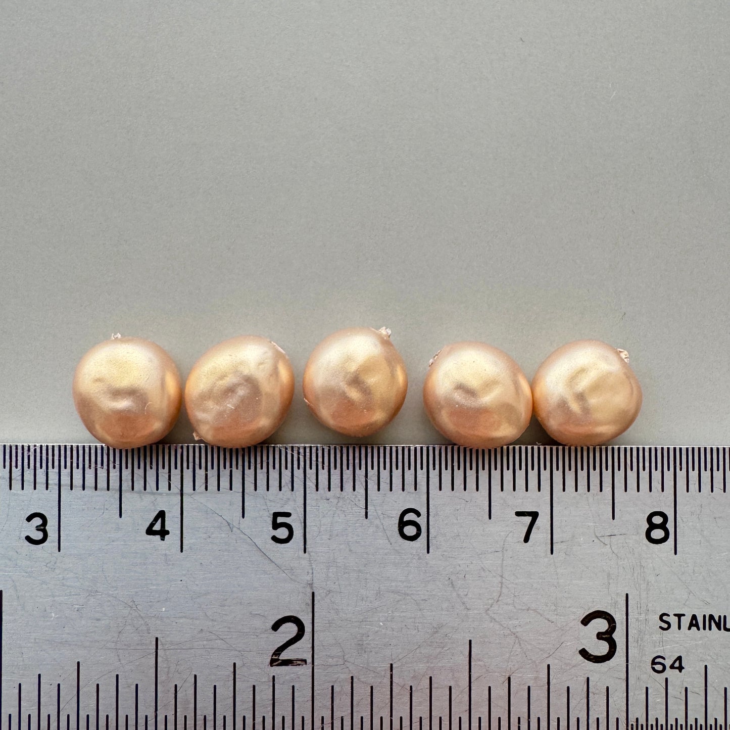 Japan Vintage Glass Royal Baroque Pearl Beige or White 8.5mm【5 pcs】
