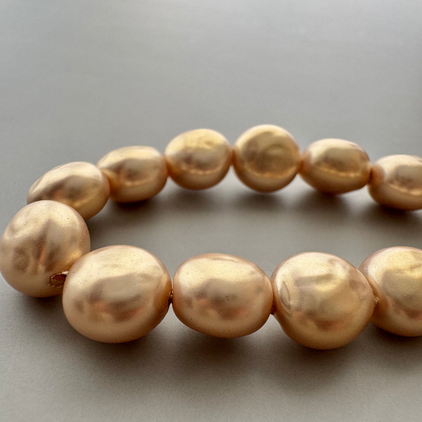 Japan Vintage Glass Royal Baroque Pearl Beige or White 8.5mm【5 pcs】