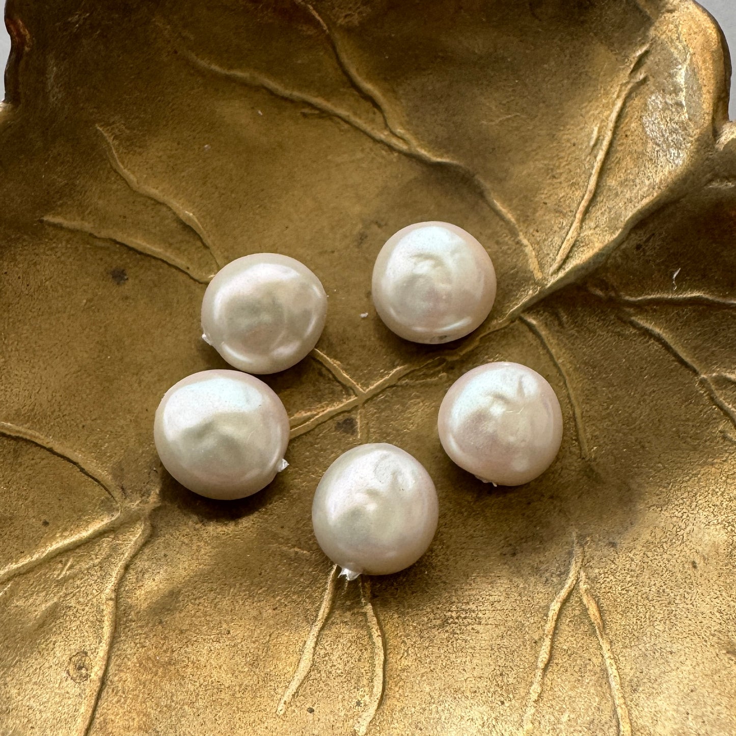 Japan Vintage Glass Royal Baroque Pearl Beige or White 8.5mm【5 pcs】