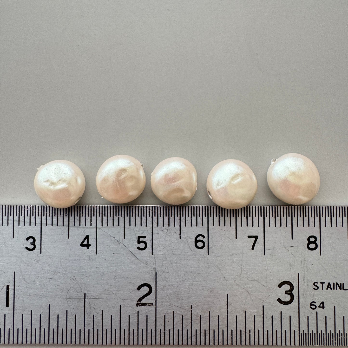 Japan Vintage Glass Royal Baroque Pearl Beige or White 8.5mm【5 pcs】