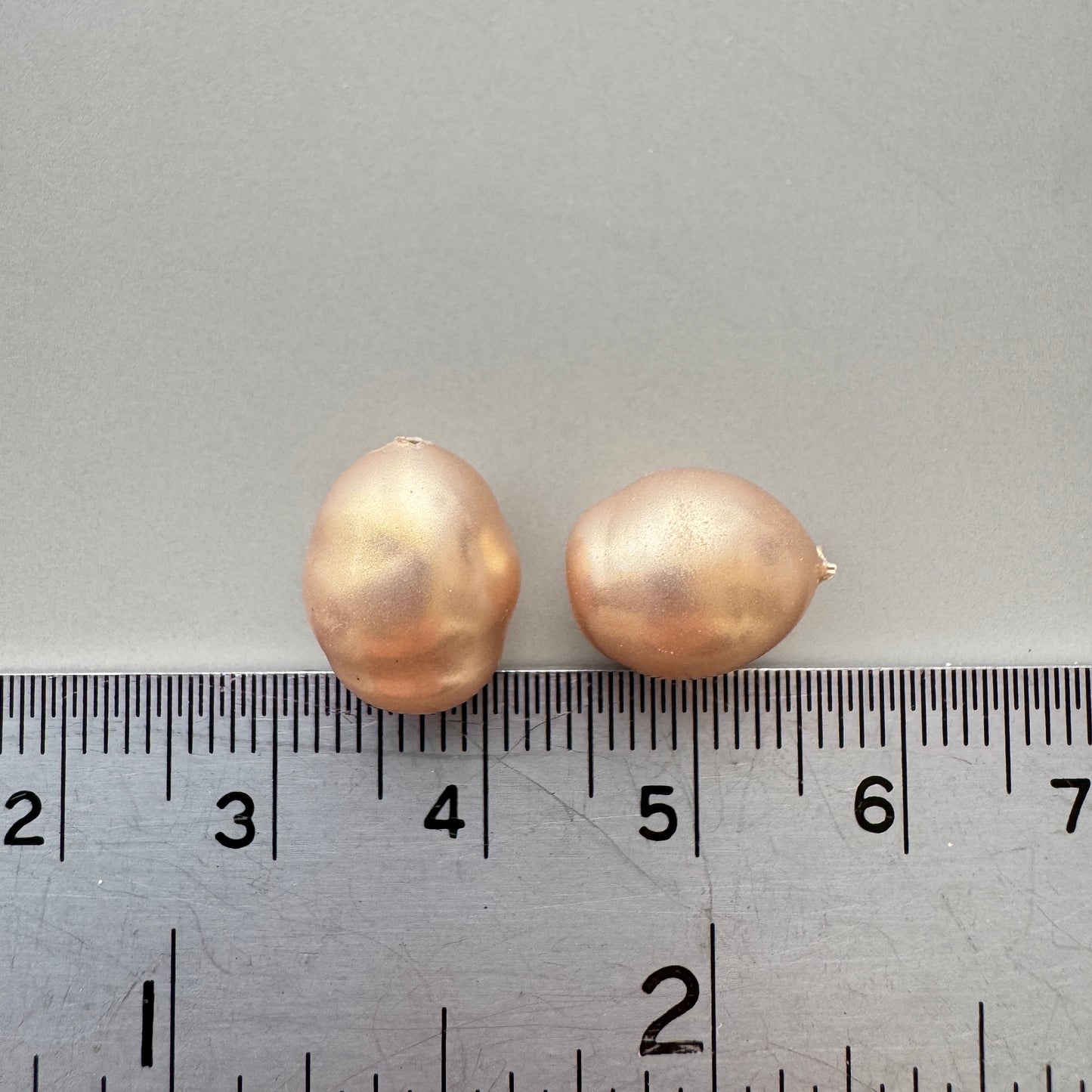 Japan Vintage Glass Baroque Pearl Round Beige 12x10mm【2pcs】