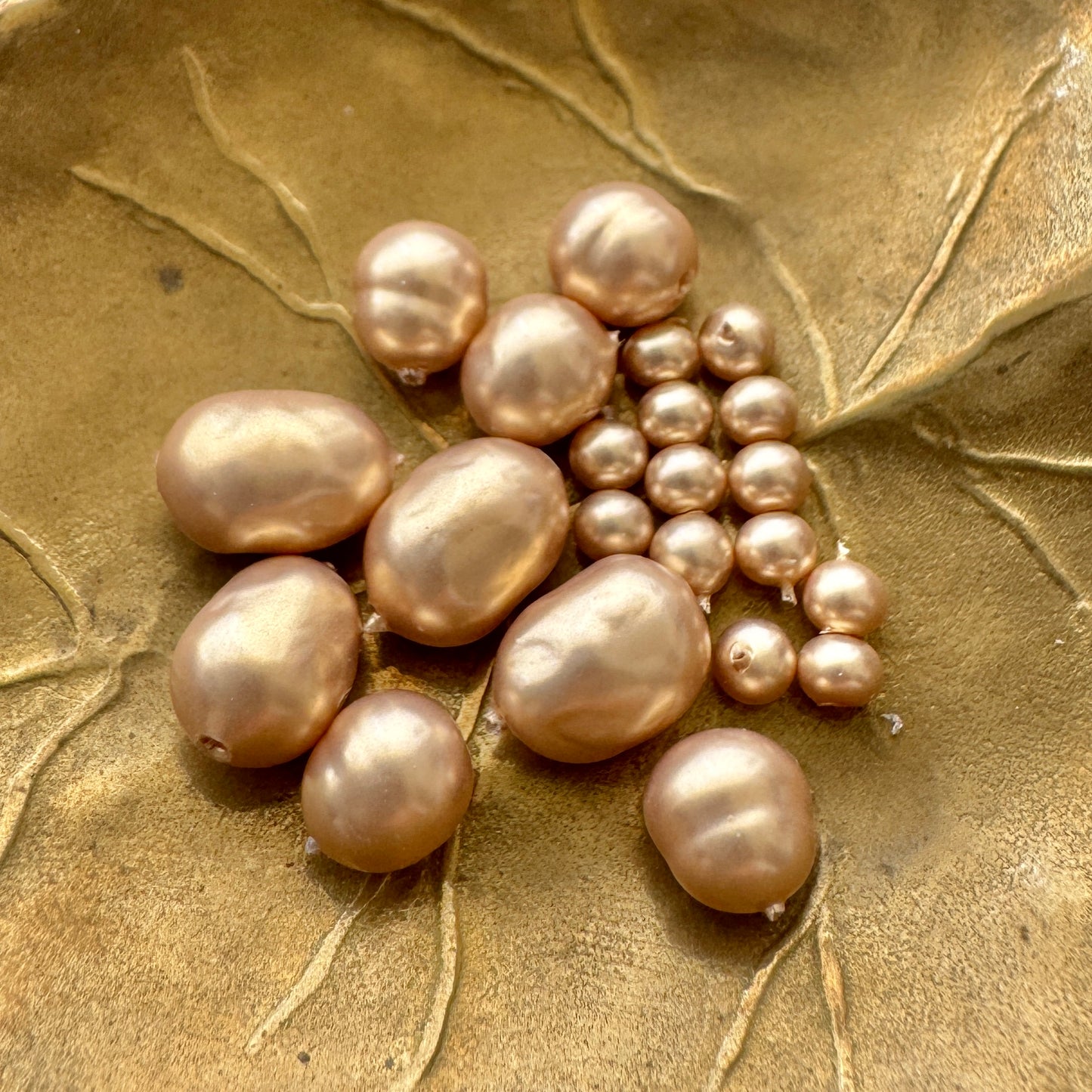Japan Vintage Glass Baroque Pearl 3 sizes Assort Set