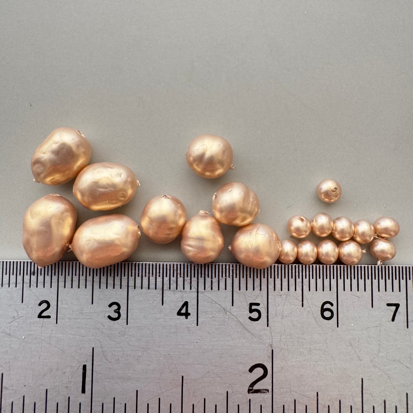 Japan Vintage Glass Baroque Pearl 3 sizes Assort Set