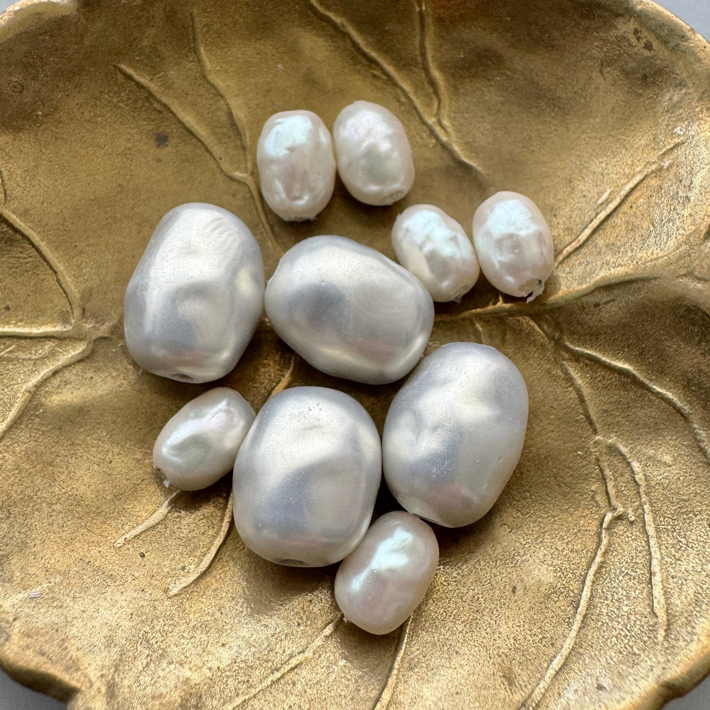Japan Vintage Glass Baroque Pearl 2 sizes Assort Set
