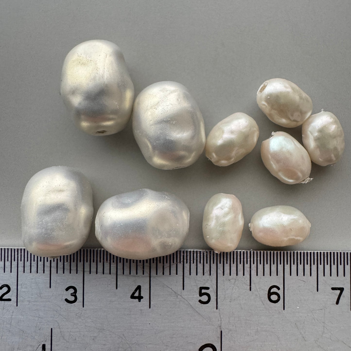 Japan Vintage Glass Baroque Pearl 2 sizes Assort Set