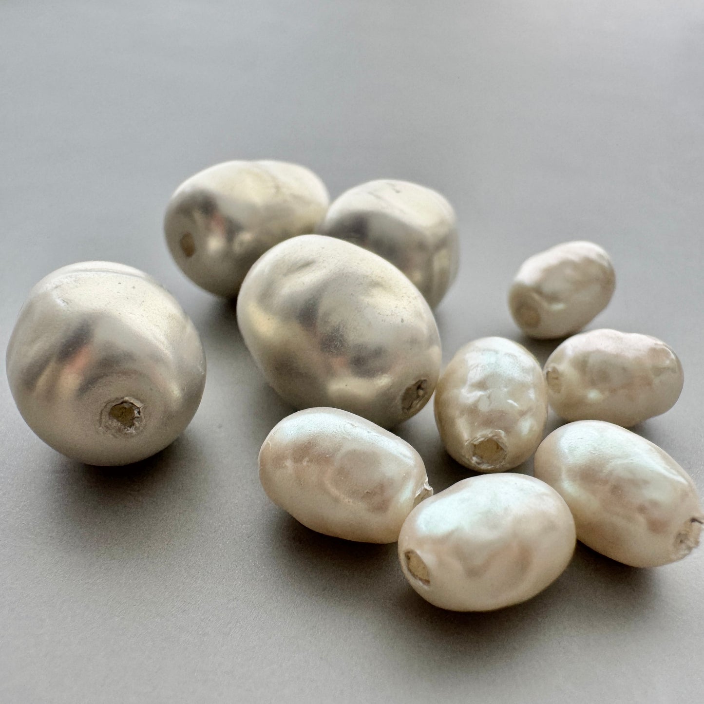 Japan Vintage Glass Baroque Pearl 2 sizes Assort Set