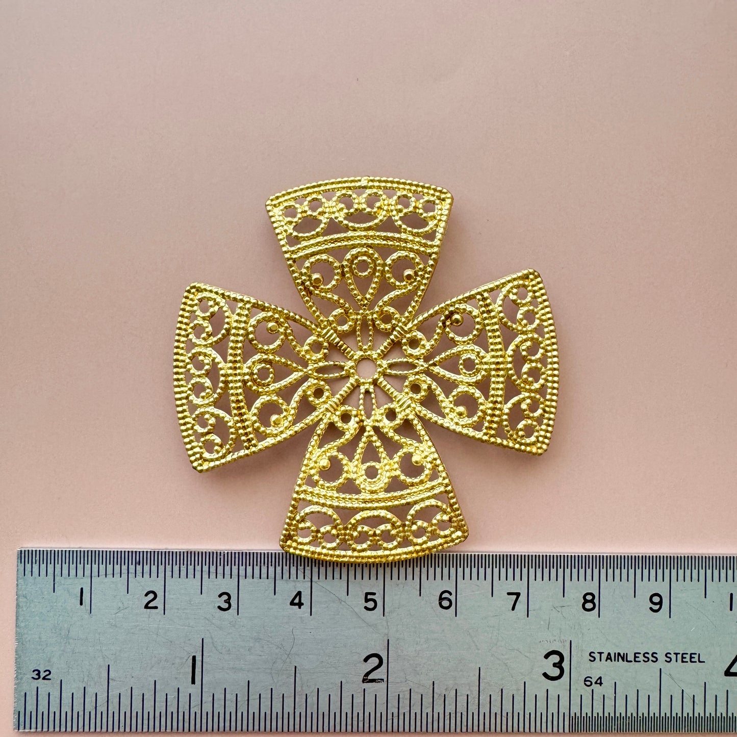 USA Vintage Brass Filigree 52mm