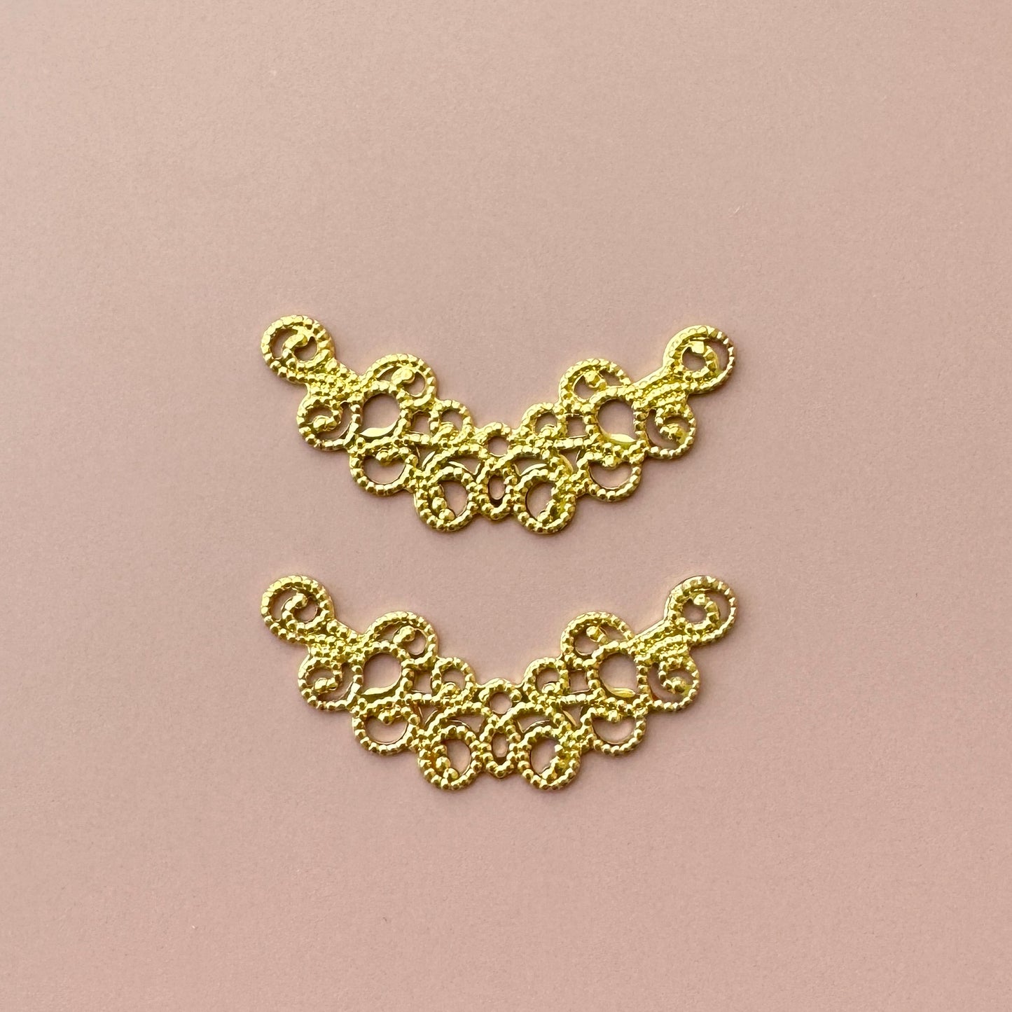 Vintage Brass Filigree 14x32mm 2pcs