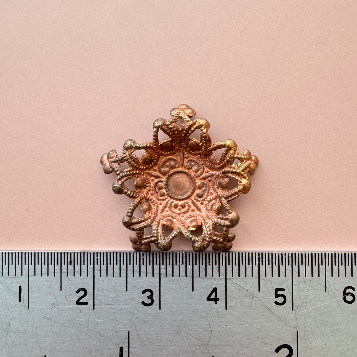 France Vintage Metal Filigree 24mm