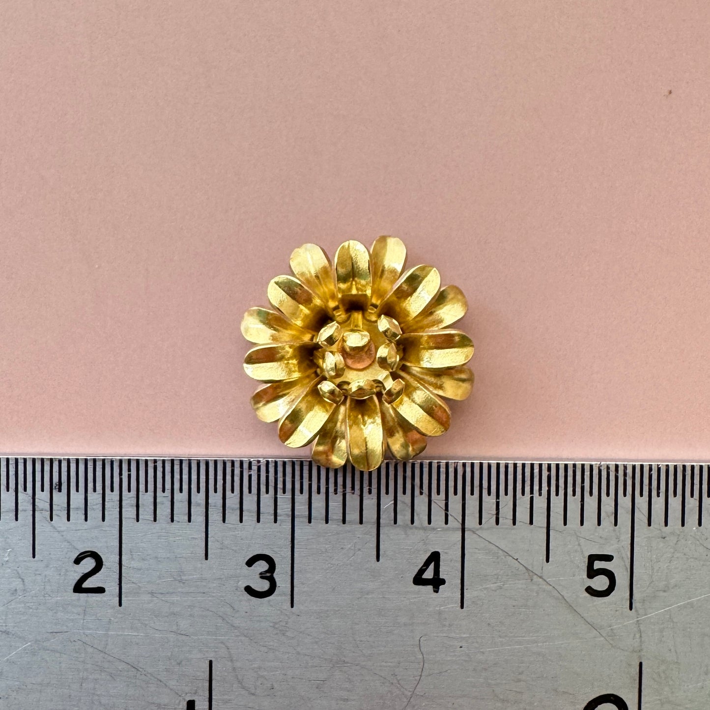 Japan Vintage Brass Flower 15mm