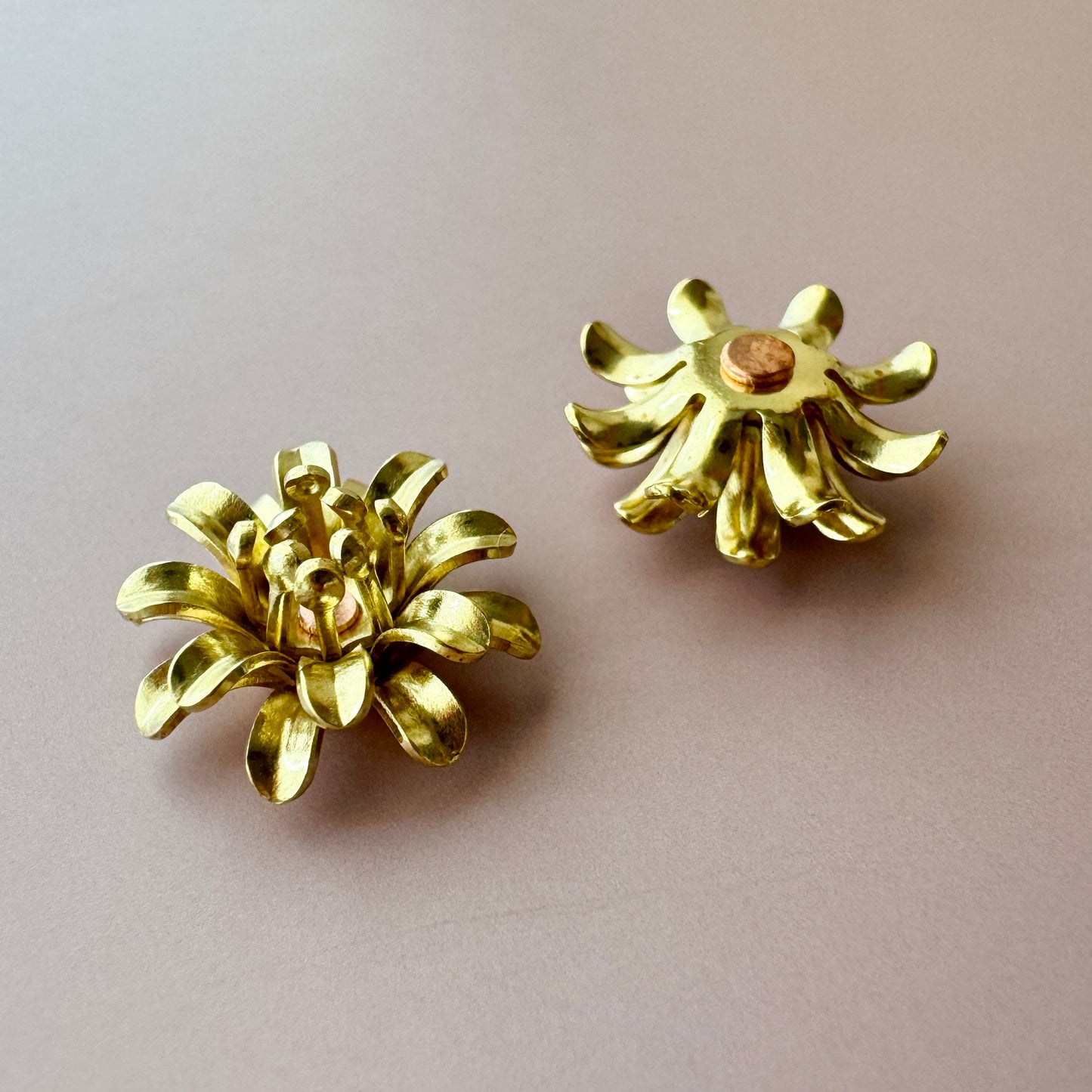 Japan Vintage Brass Flower 15mm