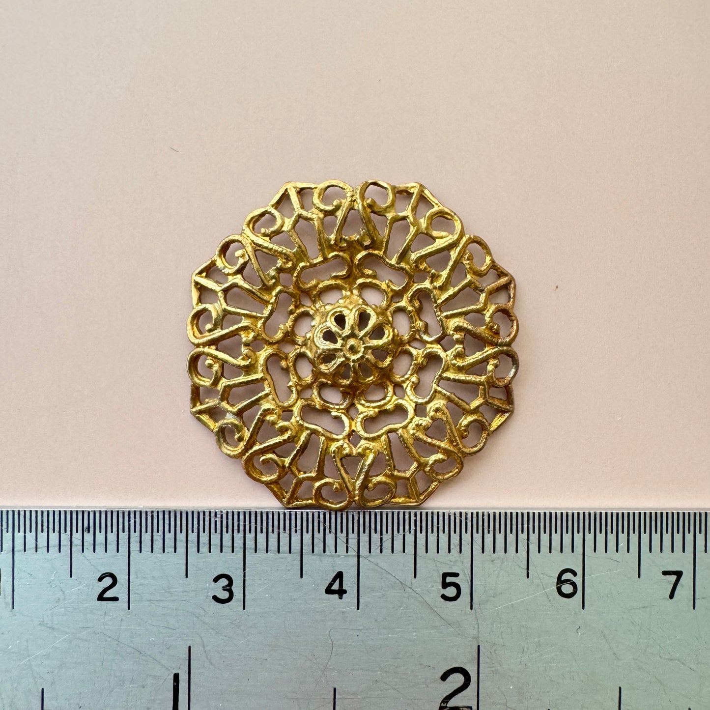 Vintage Brass Filigree 30mm