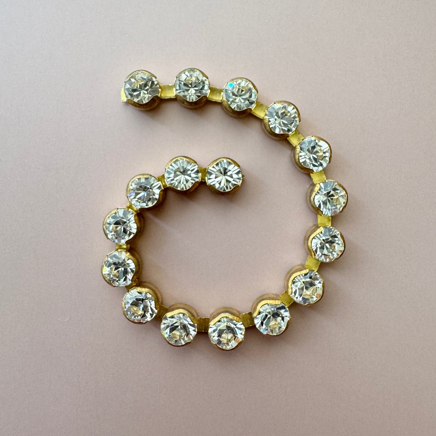 Vintage Rhinestone 4mm Brass Chain 10cm