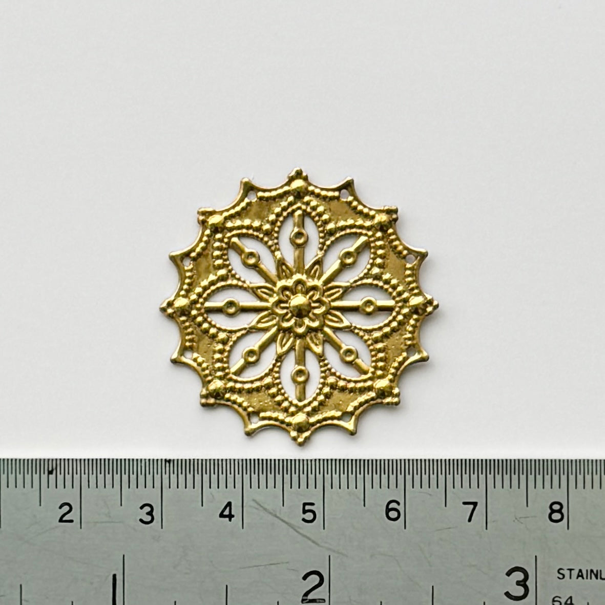 Vintage Brass Stamping Filigree 33mm
