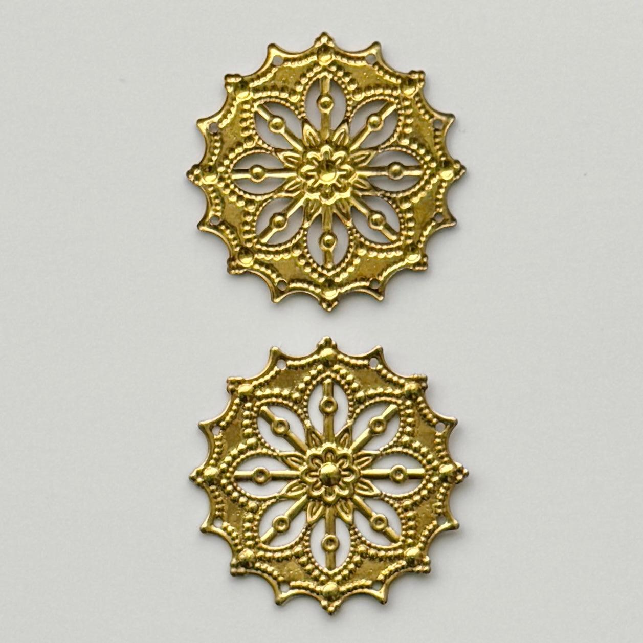 Vintage Brass Stamping Filigree 33mm
