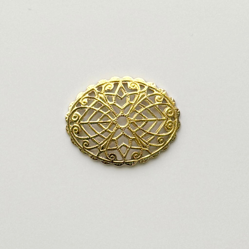 Vintage Brass Stamping Filigree 30x23mm