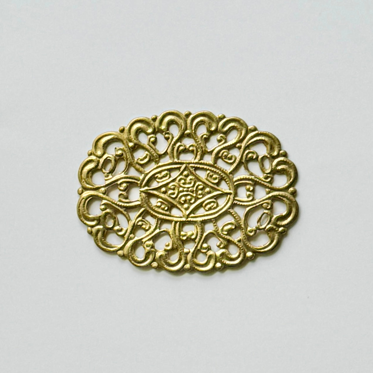 USA Vintage Brass Stamping Filigree 46x35mm