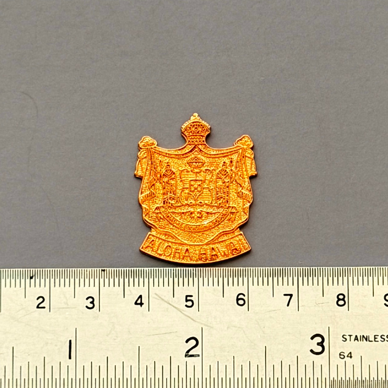 USA Vintage Brass Stamping Aloha Hawaii 30x25mm