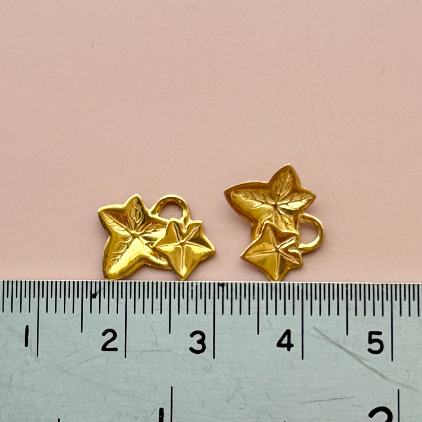 USA Vintage Brass Ivy Charms 12x13mm【2pcs】