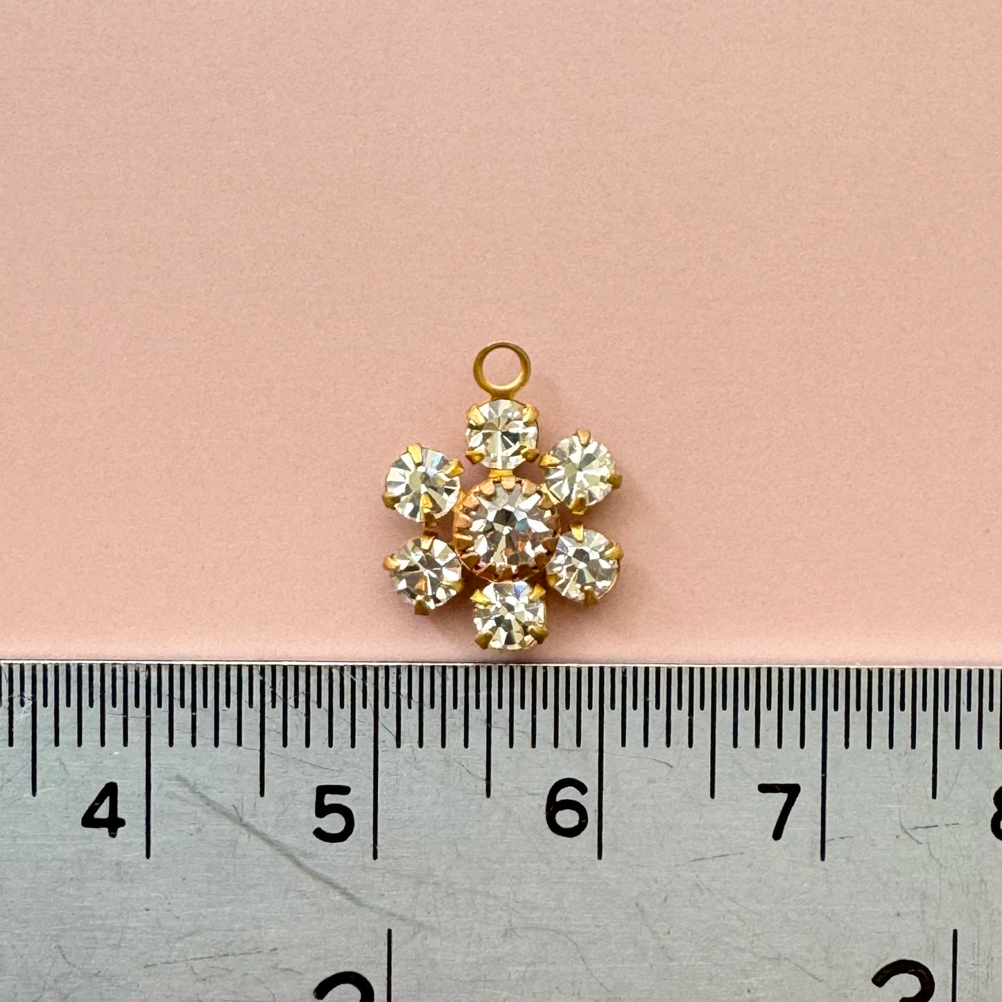 Vintage Rhinestone Flower Charm【2 size】