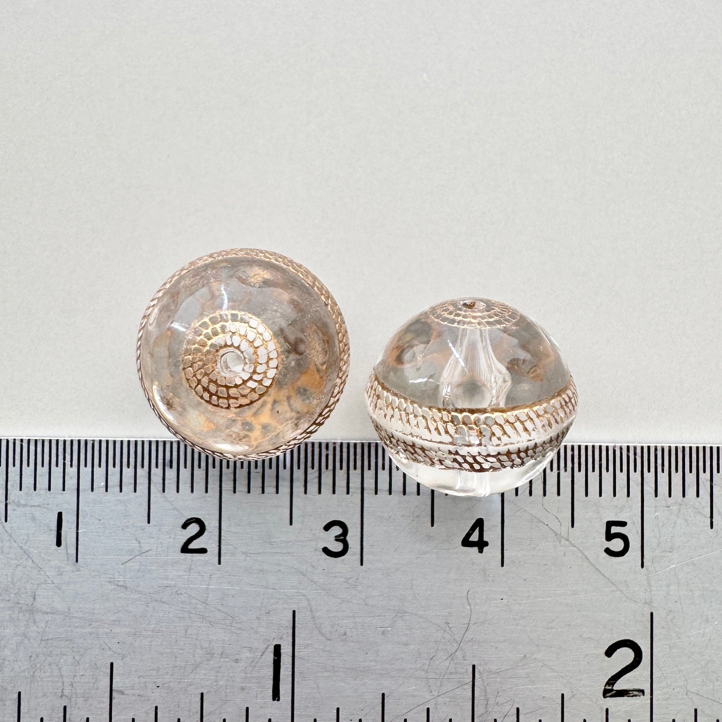 Plastic Beads Gold Tapestry Round Gold/Crystal 12mm【2pcs】