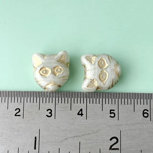 Czech Press Beads Cat Face 13mm【2pcs】