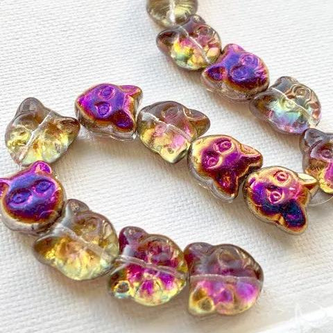 Czech Press Beads Cat Face 13mm【2pcs】