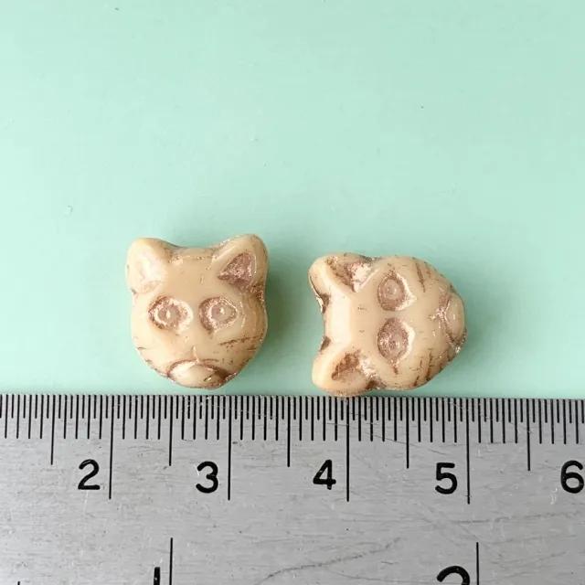 Czech Press Beads Cat Face 13mm【2pcs】