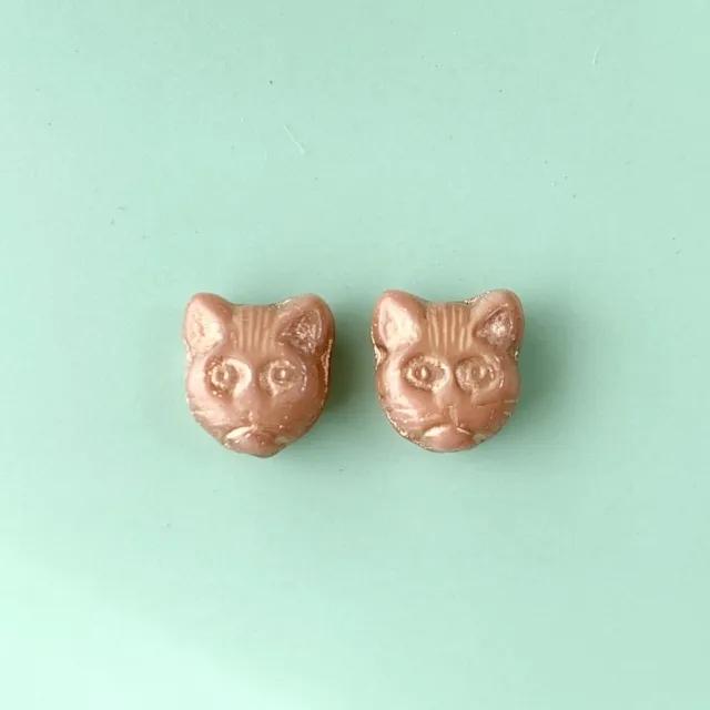 Czech Press Beads Cat Face 13mm【2pcs】