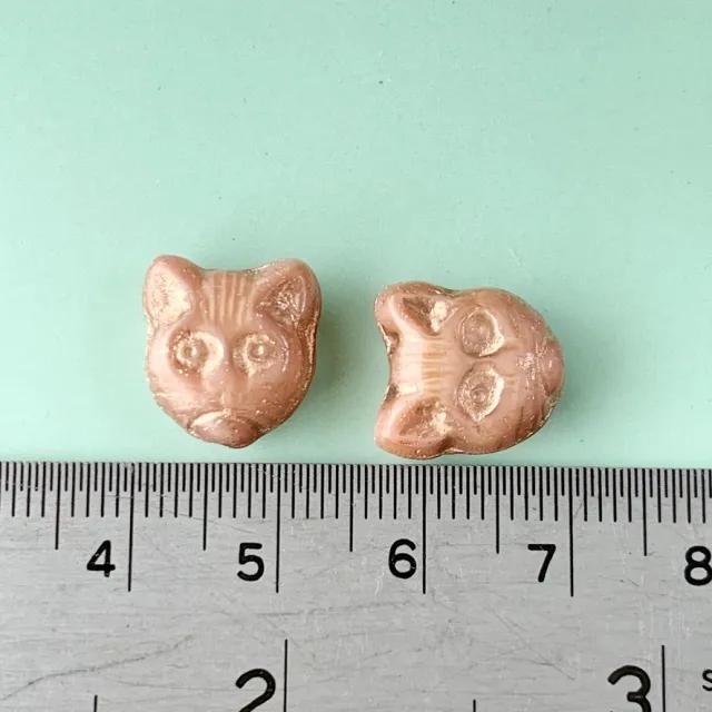 Czech Press Beads Cat Face 13mm【2pcs】