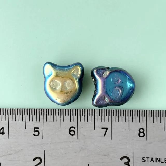 Czech Press Beads Cat Face 13mm【2pcs】