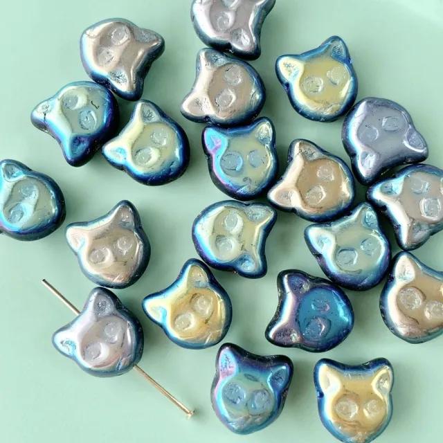 Czech Press Beads Cat Face 13mm【2pcs】