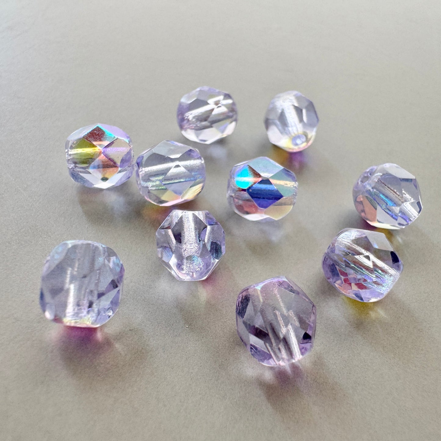 Czech Fire Polish Beads Alexandrite AB Round 6mm【10 pcs】