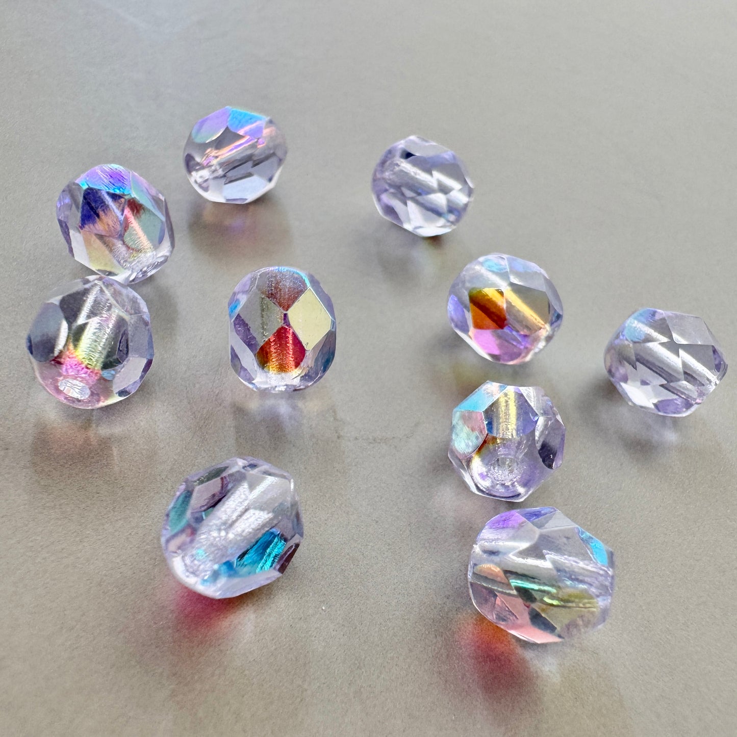 Czech Fire Polish Beads Alexandrite AB Round 6mm【10 pcs】