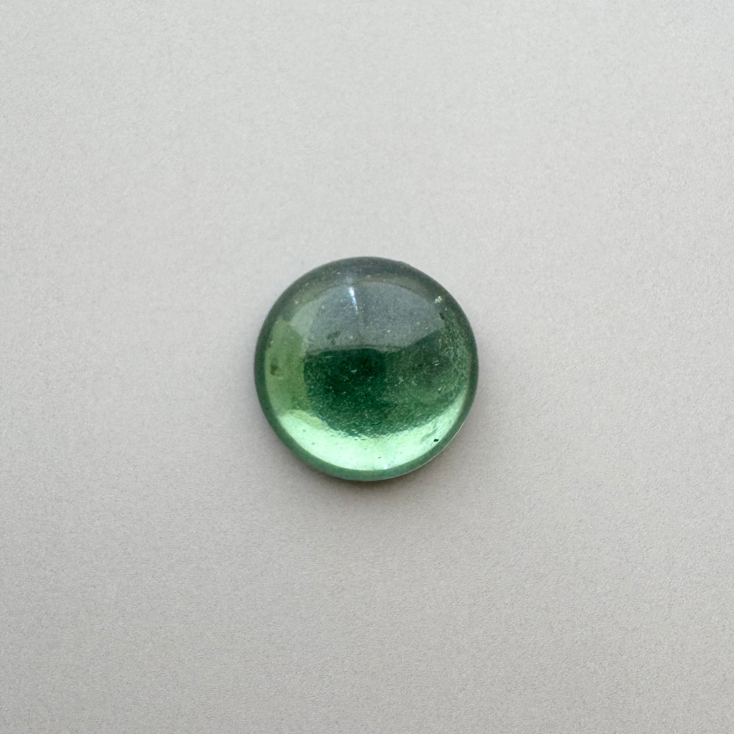 Czech Vintage Glass Cabochon Round Turmaline 13mm