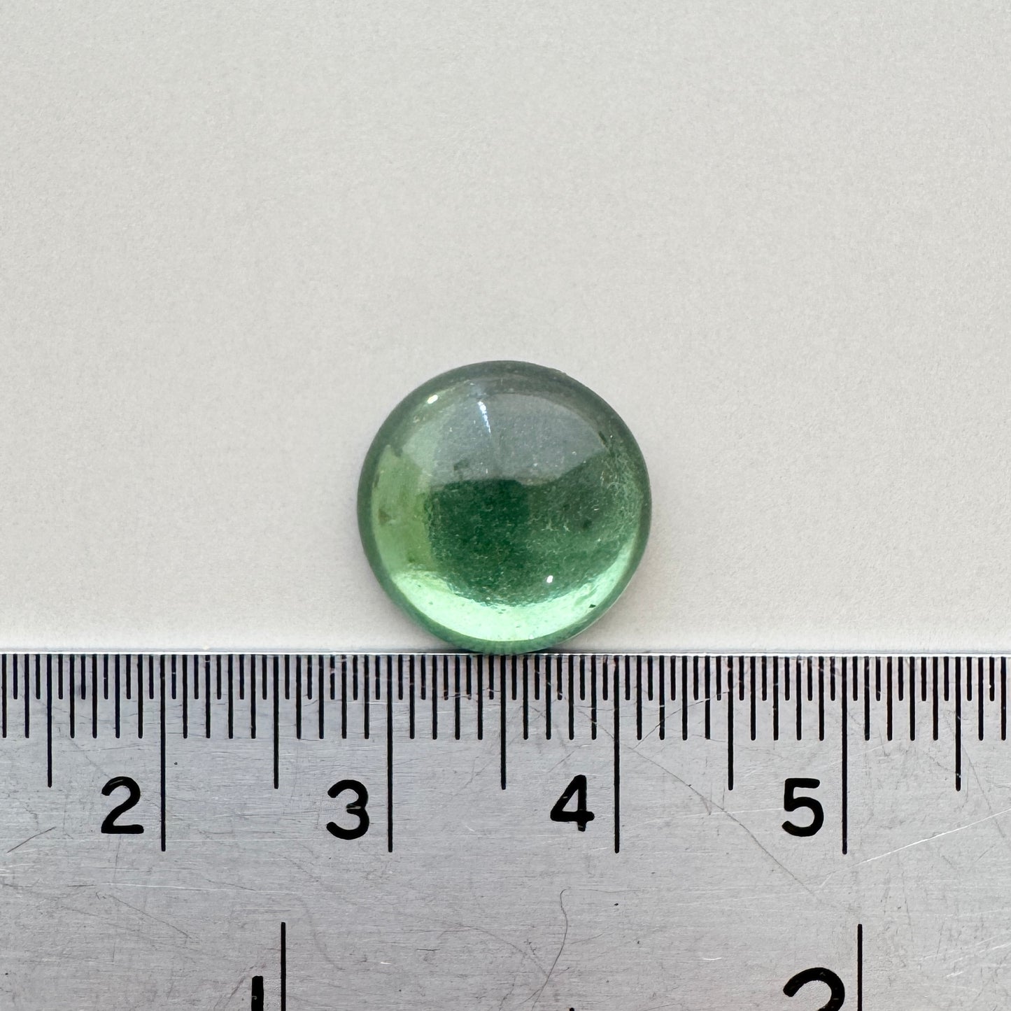 Czech Vintage Glass Cabochon Round Turmaline 13mm
