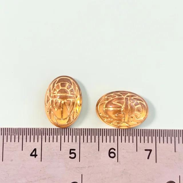 W.Germany Vintage Cabochon Scarab Topaz 14x10mm