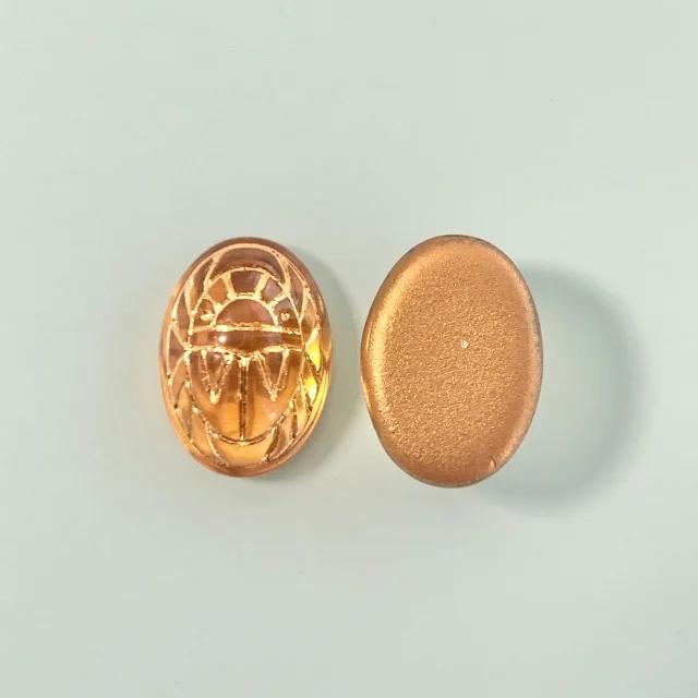 W.Germany Vintage Cabochon Scarab Topaz 14x10mm
