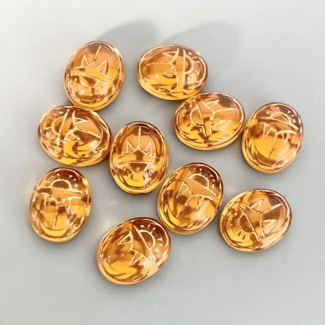 W.Germany Vintage Cabochon Scarab Topaz 10x8mm