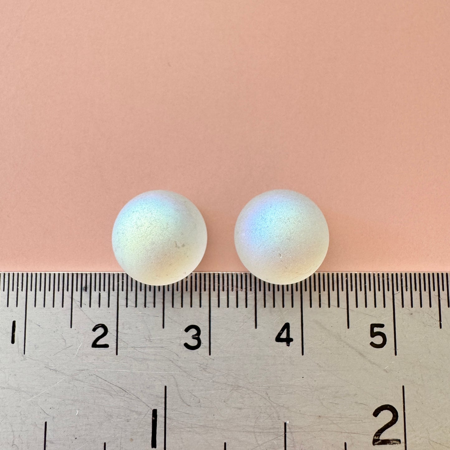 Czech Vintage Dome Cabochon Plain Matt Crystal AB 10mm【2pcs】