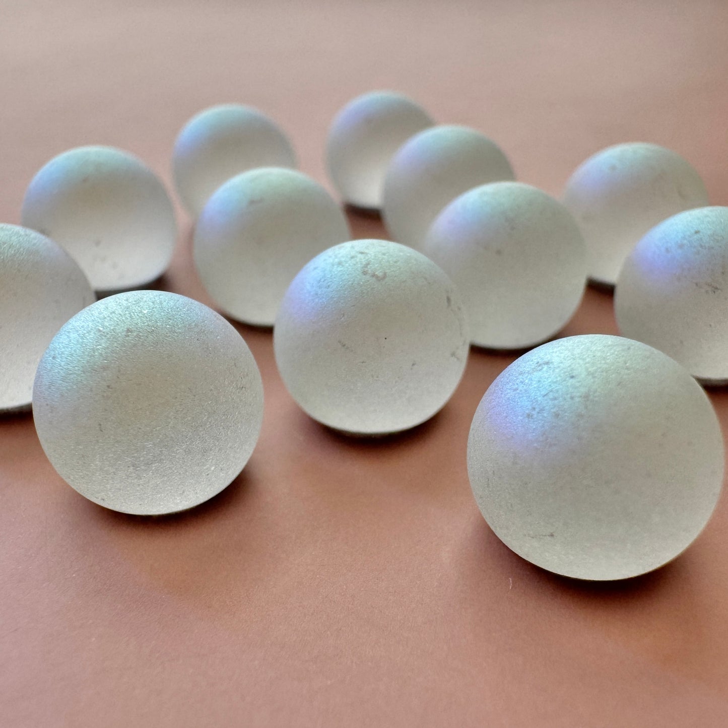 Czech Vintage Dome Cabochon Plain Matt Crystal AB 10mm【2pcs】