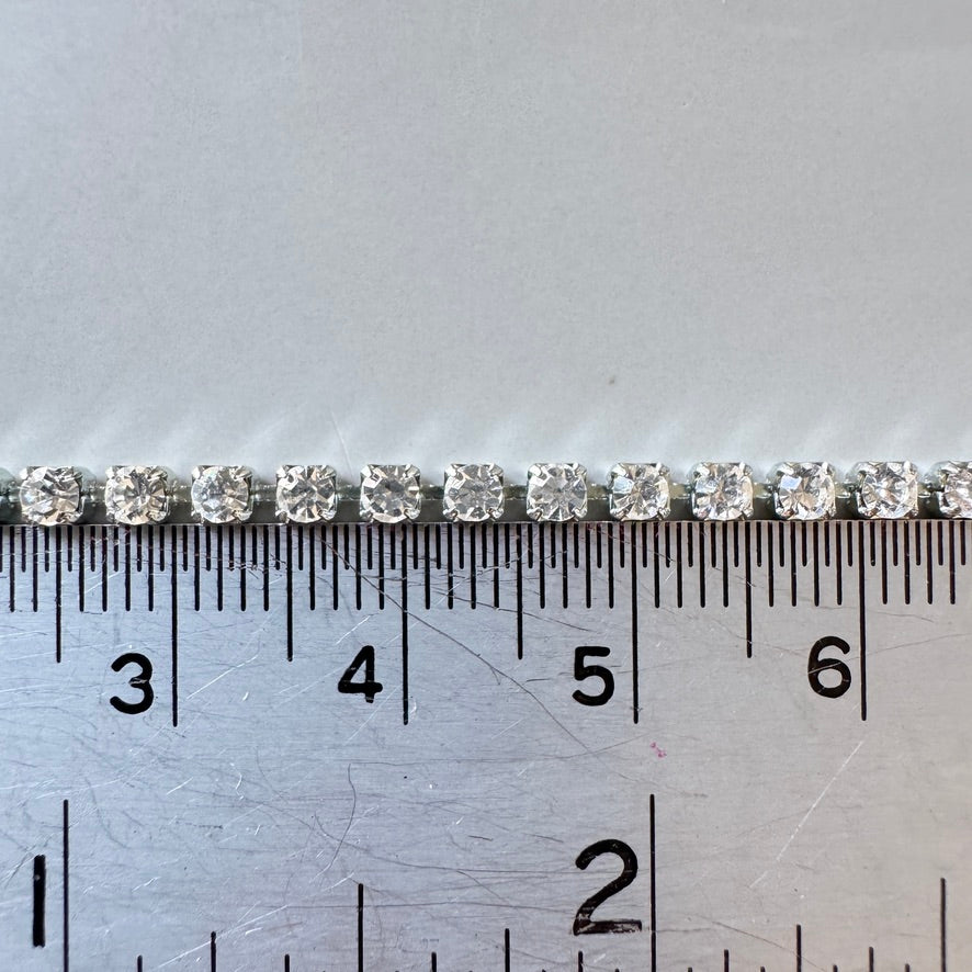 Vintage Swarovski Rhinestone Chain #110 Crystal/Rhodium【30cm】