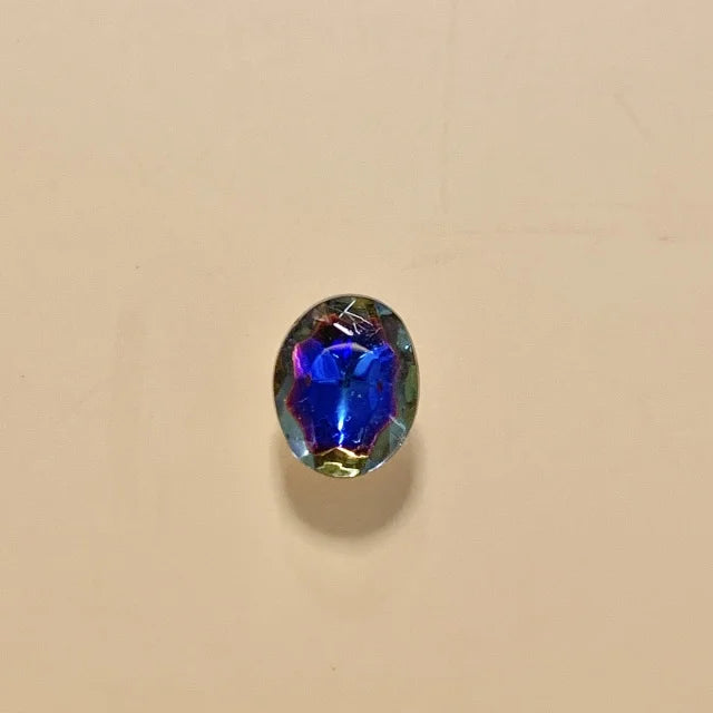 Czech Vintage Glass Stone Bermuda Blue Oval 10×8mm