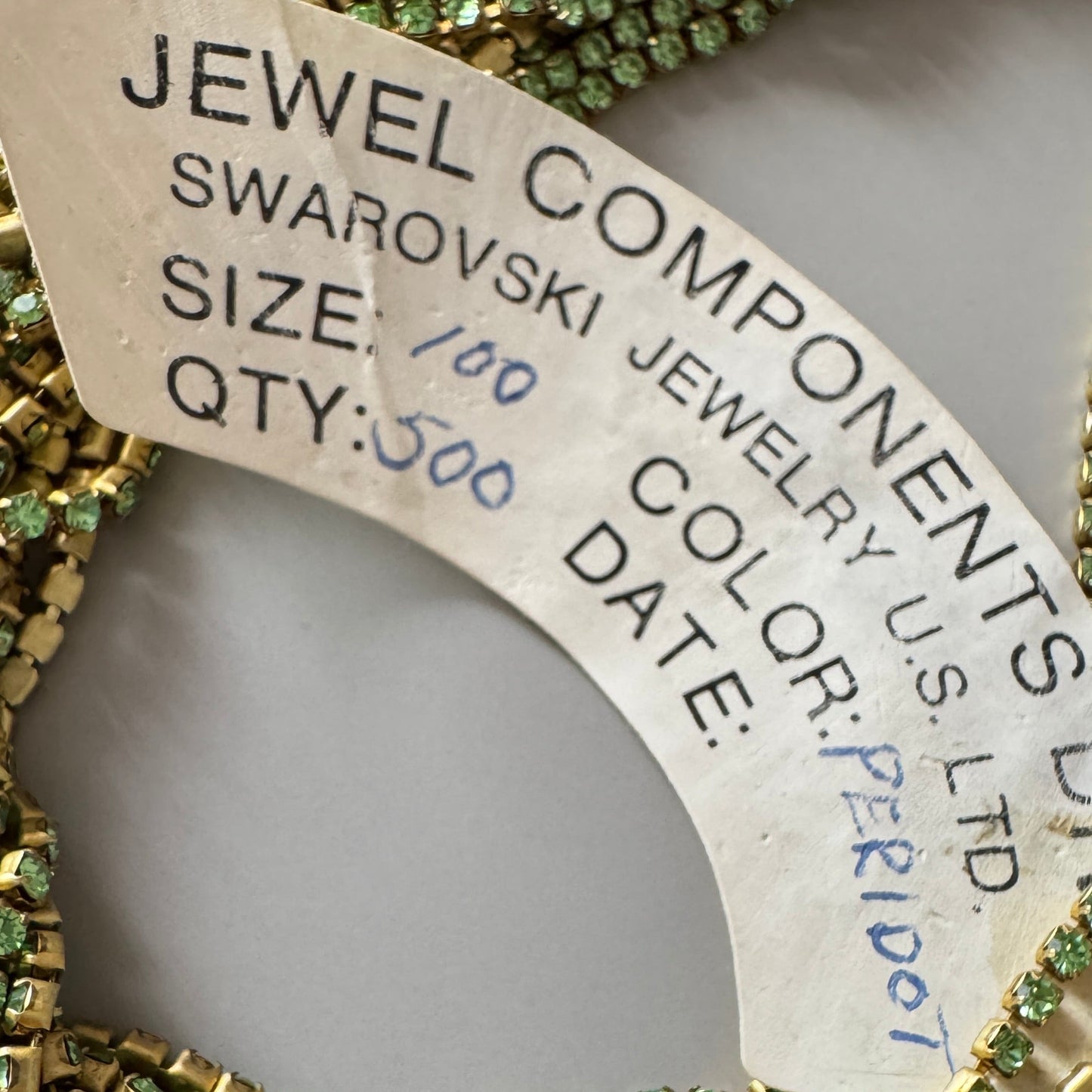 Vintage Swarovski Rhinestone Chain #100 Peridot【30cm】