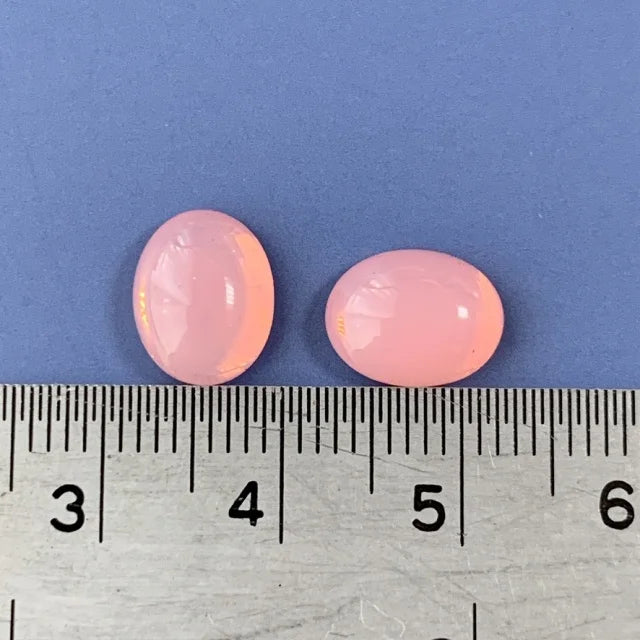 Czech Vintage Glass Cabochon Oval Opal Pink 10×8mm 【2pcs】