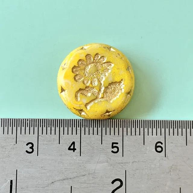 Czech Pressed Glass Beads Lava Flower 18mm