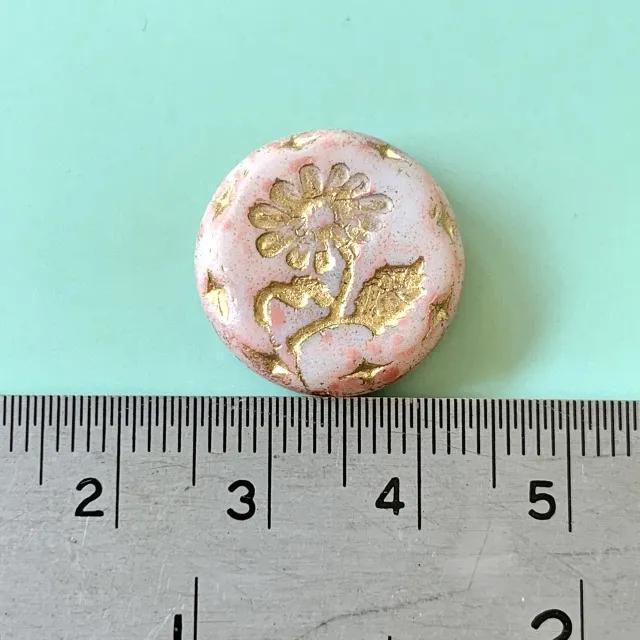 Czech Pressed Glass Beads Lava Flower 18mm