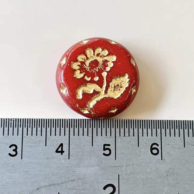 Czech Pressed Glass Beads Lava Flower 18mm